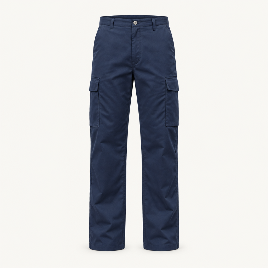 Pantalon Cargo Gabardina Azul Marino 2XL