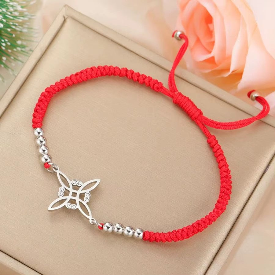 Pulsera Nudo de Bruja Celta Plateada